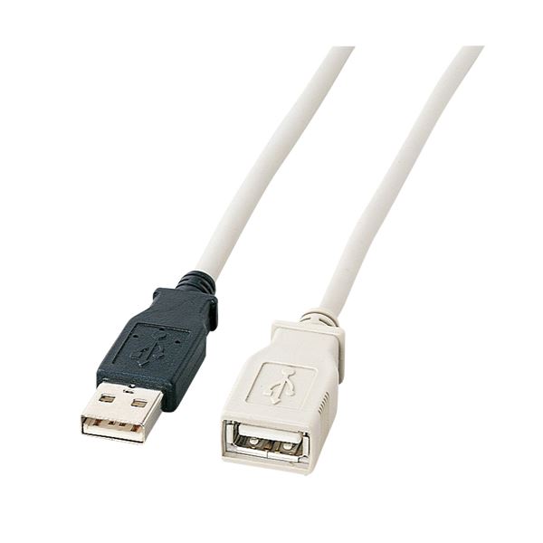 (まとめ) TANOSEE USB延長ケーブル 配線 （A）オス-（A）メス 1m 1本 【×10セット】 送料無料