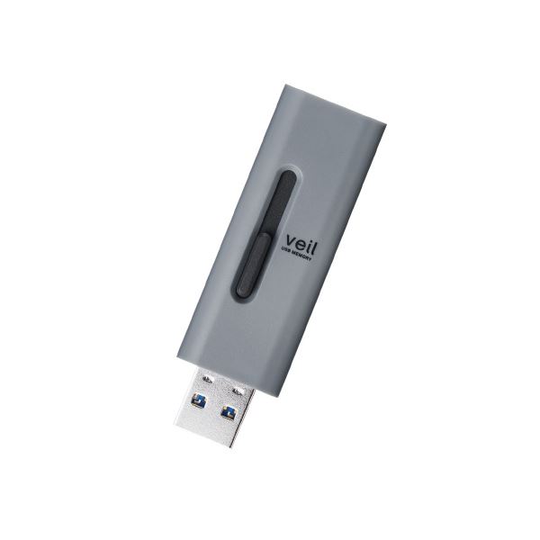 (まとめ) スライド式USBメモリ 32GB グレー MF-TRU316GBK 【×5セット】 送料無料