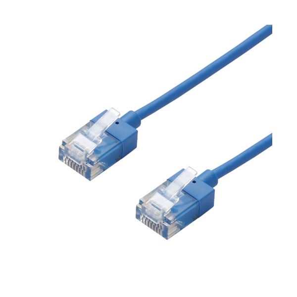 5個セット LANケーブル 配線 /CAT6A/スーパースリム/1m/ブルー LD-GPASS/BU1X5 青 送料無料
