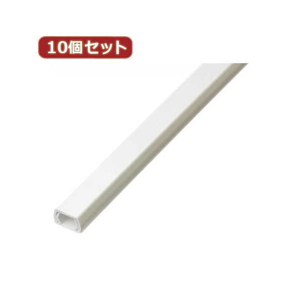 （まとめ）YAZAWA 10個セット固定テープ付モール 1号 1m ピュアホワイト FF1WWX10【×2セット】 白 ピュアホワイトの固定テープ付モール1