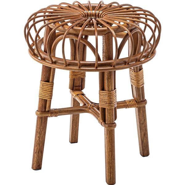 スツール イス バーチェア 椅子 カウンターチェア オットマン 足置き 直径40cm×高さ45cm 2脚セット 円形 (丸型 ラウンド) 木製 ラタン