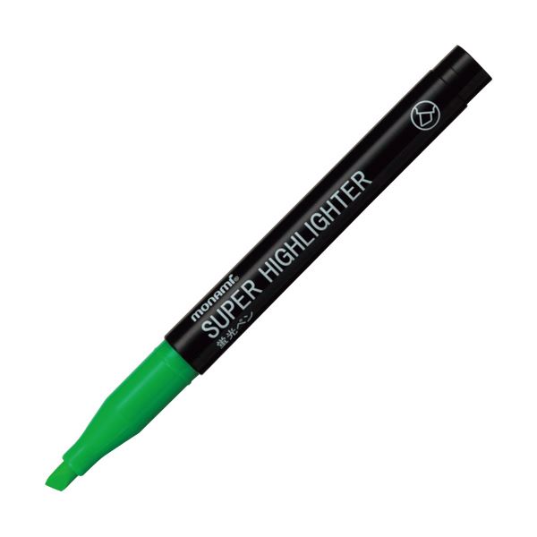 (まとめ) モナミ 蛍光ペン SUPERHIGHLIGHTER 緑 18404 1本 【×300セット】 輝く緑の魔法のペン 驚異の蛍光力で文字が躍動する モナミの