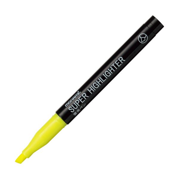 (まとめ) モナミ 蛍光ペン SUPERHIGHLIGHTER 黄 18401 1本 【×300セット】 輝く夜空を彩る 鮮やかな光のペン 黄色い蛍光が煌めく 1本で3