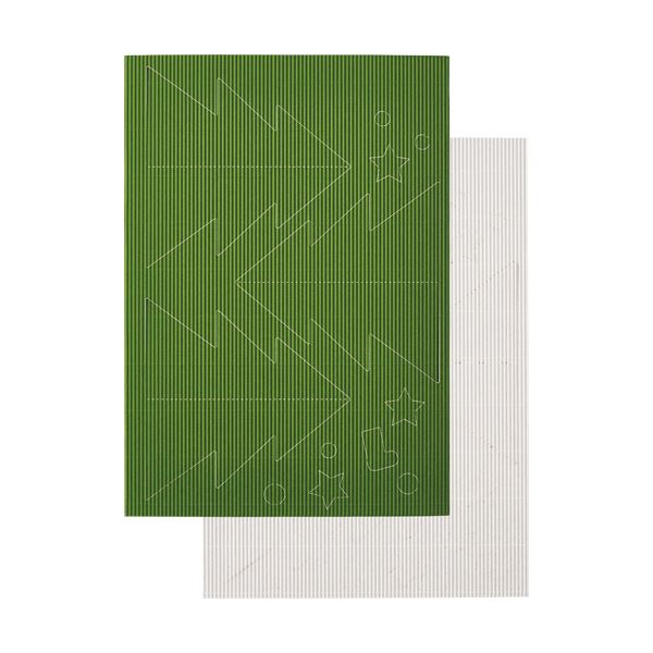 (まとめ) ヒサゴ リップルボード 薄口 型抜きクリスマスツリー 緑・白 RBUT2 1パック 【×30セット】 送料無料