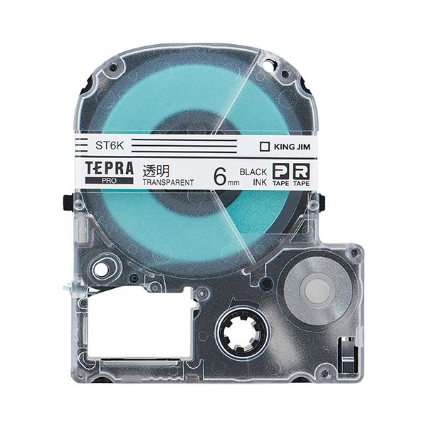 (まとめ) キングジム テプラ PRO テープカートリッジ 6mm 透明／黒文字 ST6K 1個 【×10セット】 送料無料