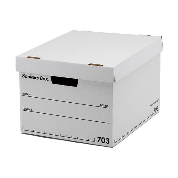 フェローズ バンカーズボックス 703sボックス A4 ふた付 ホワイト/ブラック 1005901 1セット(15個：3個×5パック) 白 黒 送料無料
