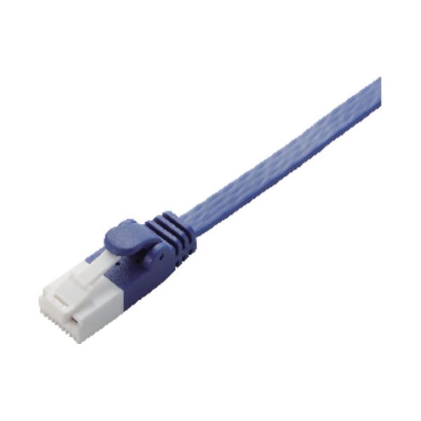 (まとめ) LANケーブル 配線 フラット6A ブルー 5m LD-GFAT/BM50 【×3セット】 青 送料無料