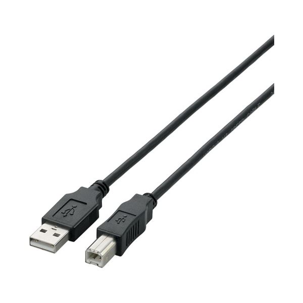 (まとめ） USB2.0ケーブル 配線 5m U2C-BN50BK ブラック【×5セット】 黒 高速データ転送で快適な接続を実現 5mの長さで自由自在に使える
