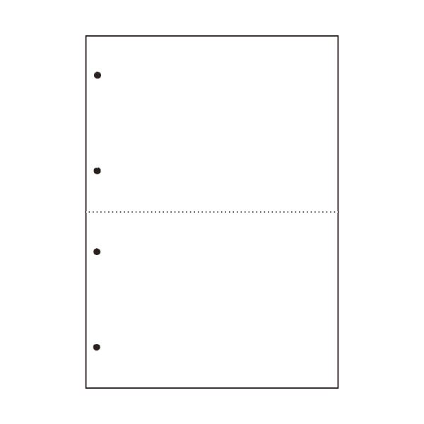 TANOSEE 汎用マルチタイププリンタ帳票 白紙 A4 2分割 4穴 1箱（2500枚：500枚×5冊） 送料無料