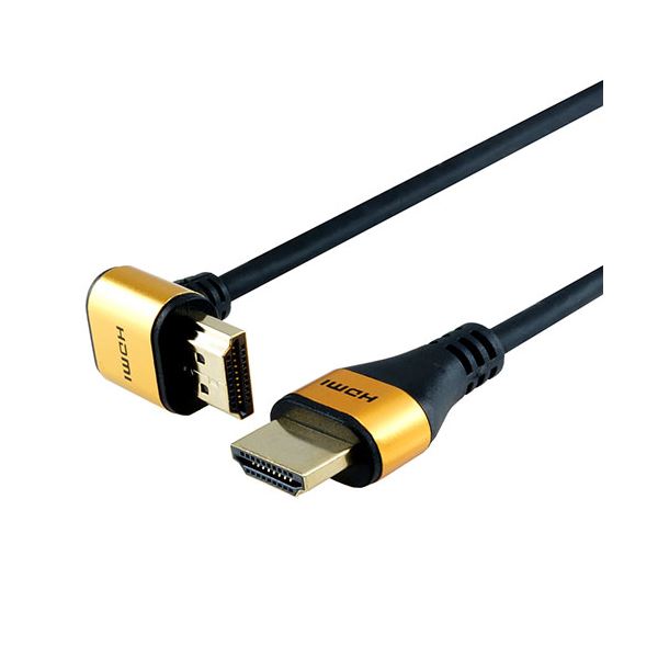 【5個セット】ホーリック HDMIケーブル 配線 L型270度 3m ゴールド HL30-570GDX5 スペースに優れた壁掛けテレビや狭い場所の配線に最適