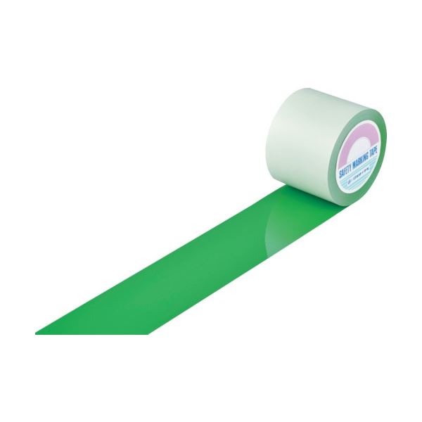 日本緑十字社 ガードテープ(ラインテープ) 緑 100mm幅×20m 屋内用 148152 1巻 簡単設置できるはく離紙付きラインテープ 室内用、100mm幅