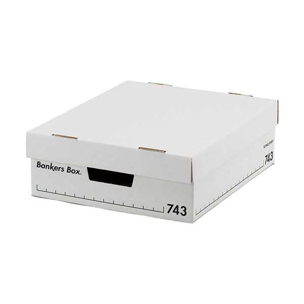 フェローズ バンカーズボックス 743sボックス A4 ハーフ ふた付 ホワイト/ブラック 1007801 1セット(30個：6個×5パック) 白 黒 送料無料