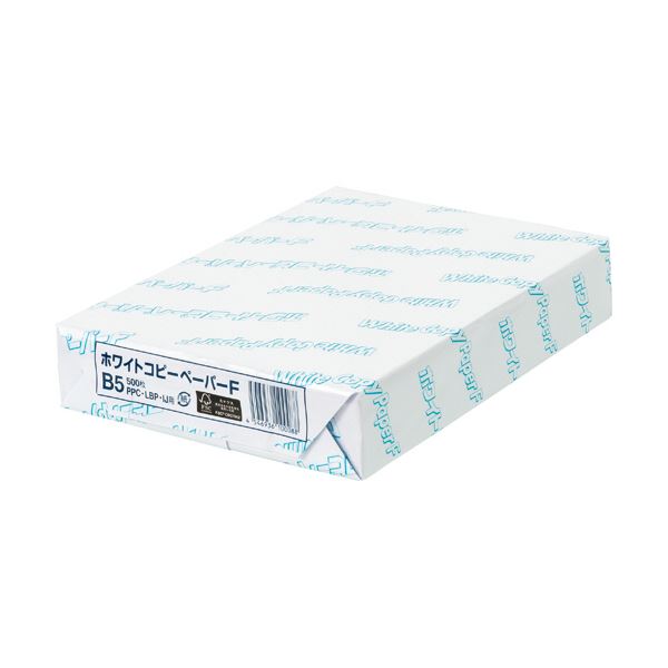 （まとめ）日本紙パルプ商事 ホワイトコピーペーパーF B5 PPC パソコン WCPFB5 1冊（500枚） 【×10セット】 白 送料無料