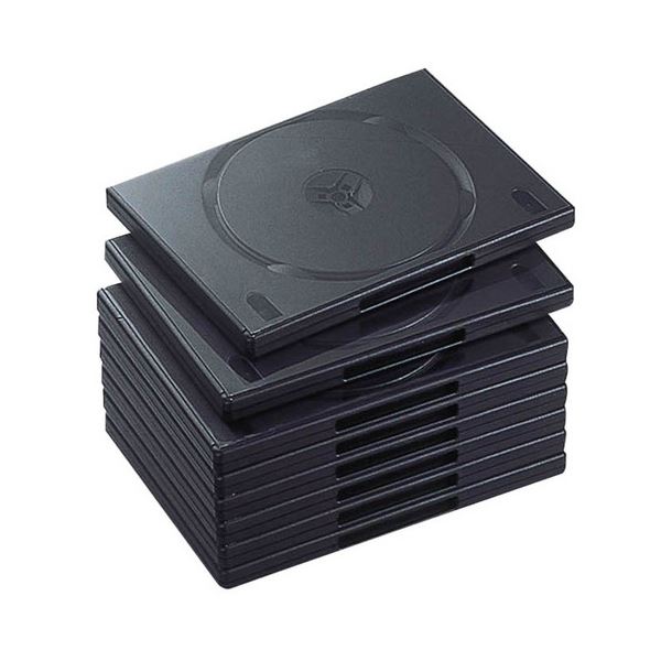 （まとめ） DVDトールケース 2枚整理 収納 ブラック CCD-DVD06BK 1パック(10枚)【×5セット】 黒 送料無料
