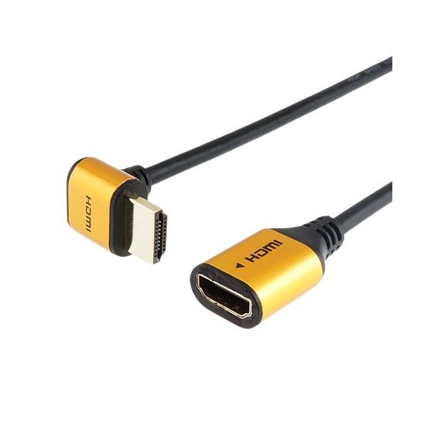 【5個セット】ホーリック HDMI延長ケーブル 配線 L型90度 1m ゴールド HLFM10-587GDX5 送料無料