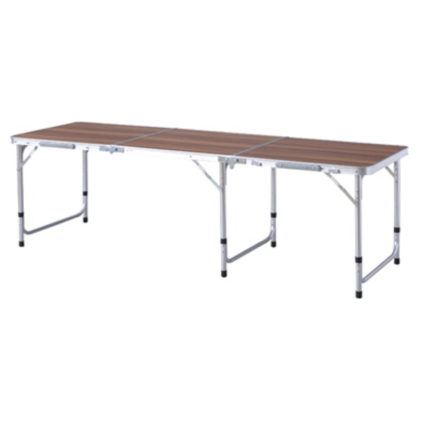折りたたみテーブル 机 幅180×奥行60×高さ54/62/70cm ワイド 3段階 高さ調節可 フォールディングテーブル 組立品 アウトドア 送料無料