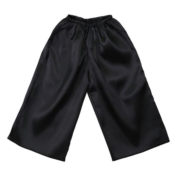（まとめ）ソフトサテンズボン Cサイズ 黒 【×10個セット】 黒の魅力を極めた、柔らかな光沢のパンツ シルエットも美しく、快適な着心地