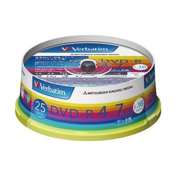 （まとめ）バーベイタム データ用DVD-R4.7GB 1-16倍速 ホワイトワイドプリンタブル スピンドルケース DHR47JP25V1 1パック（25枚）【×10