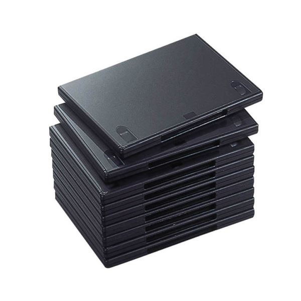 （まとめ） DVDトールケース 1枚整理 収納 ブラック CCD-DVD03BK 1パック(10枚)【×5セット】 黒 送料無料