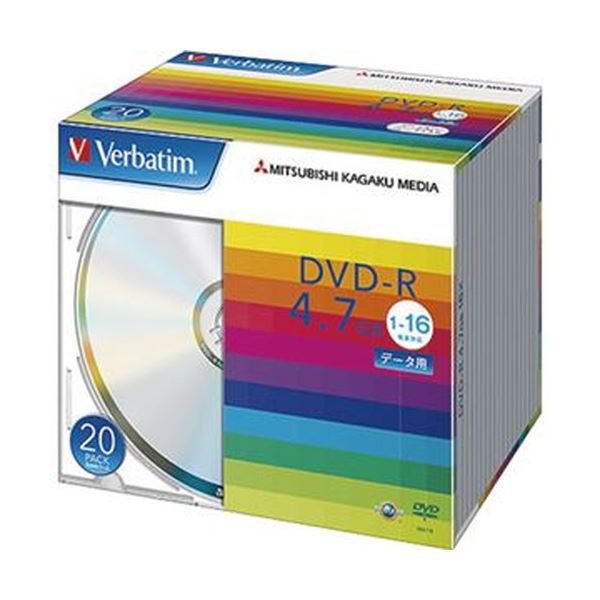 （まとめ）バーベイタム データ用DVD-R4.7GB 16倍速 ブランドシルバー 薄型ケース DHR47J20V1 1パック（20枚）【×10セット】 送料無料