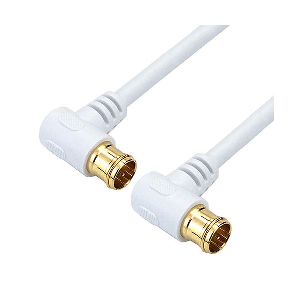 【5個セット】ホーリック アンテナケーブル 配線 5m ホワイト 両側L字差込式コネクタ AC50-615WHX5 白 送料無料