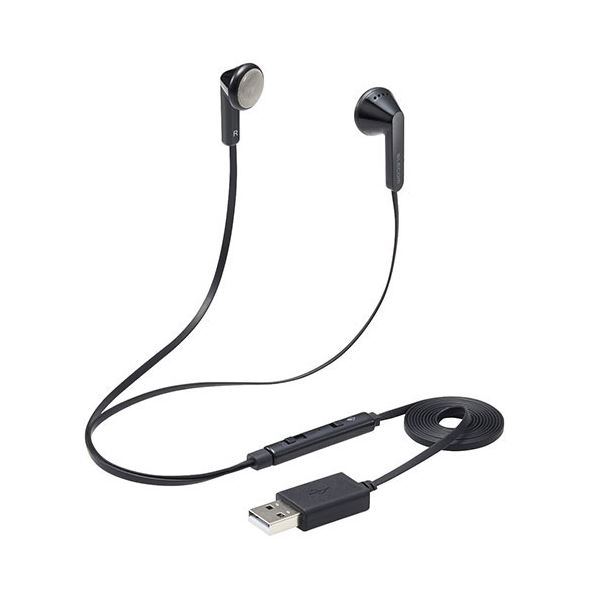 イヤホン インナーイヤー USB 両耳 セミオープン ミュートスイッチ付き インラインコントローラー ブラック PS4/5 NINTENDO SWITCH HS-EP