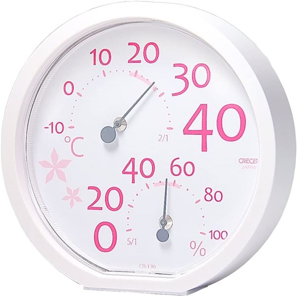 クレセル 温湿度計 壁掛け・卓上用 ピンク CR-170P ピンクの癒し、温湿度計があなたの空間を彩る クレセルの壁掛け・卓上用、新しい温度