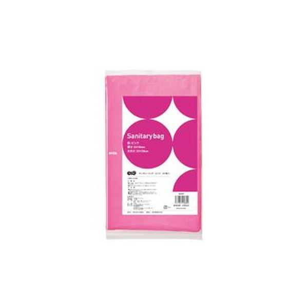 （まとめ）TANOSEE サニタリーバッグ ピンク 1パック（50枚）【×50セット】 トイレの汚物をスムーズに処理 ピンクのサニタリーバッグで