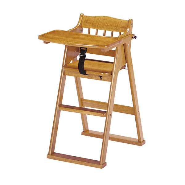 木製 チャイルドチェア (イス 椅子) /子供椅子 (イス チェア) 【ブラウン 幅480mm】 対象年齢：6ヶ月〜5才頃 折りたたみ式 可動式テーブ