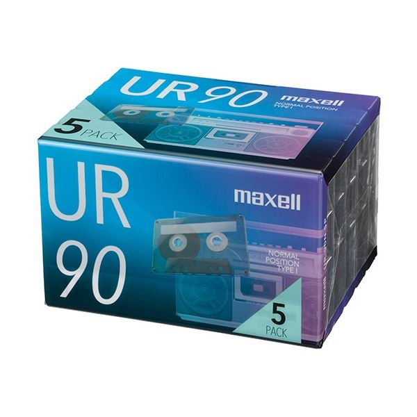 (まとめ) マクセル 音楽用カセットテープ「UR」 90分 UR-90N5P 1パック(5巻) 【×5セット】 送料無料