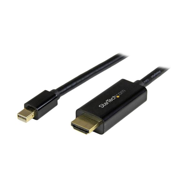 (まとめ) StarTech MiniDisplayPort - HDMI変換ケーブル 配線 2m MDP2HDMM2MB 1本 【×5セット】 送料無料