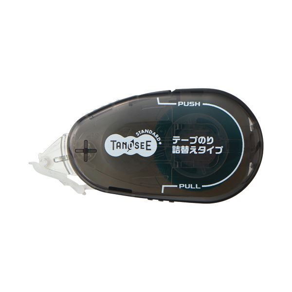 （まとめ）TANOSEE テープのり（リフィル式ドットタイプ） 本体 コンパクト 8.4mm×15m ブラック 1個 【×30セット】 黒 送料無料