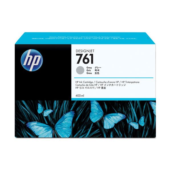(まとめ) HP761 インクカートリッジ グレー 400ml 染料系 CM995A 1個 【×10セット】 送料無料