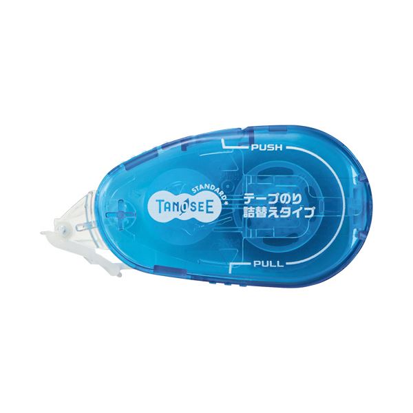 （まとめ）TANOSEE テープのり（リフィル式ドットタイプ） 本体 コンパクト 8.4mm×15m ブルー 1個 【×50セット】 青 送料無料
