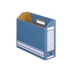 (まとめ）TANOSEE ボックスファイルA4ヨコ 背幅100mm ブルー 1セット(50冊:10冊×5パック)【×3セット】 青 送料無料