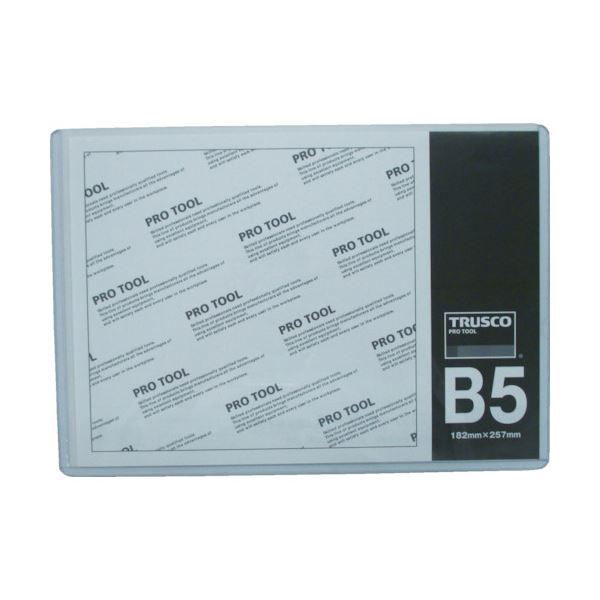 (まとめ) TRUSCO 厚口カードケース B5THCCH-B5 1枚 【×50セット】 頑丈で折れにくい 0.5mmの適度な厚みが魅力 B5サイズの厚口カードケー