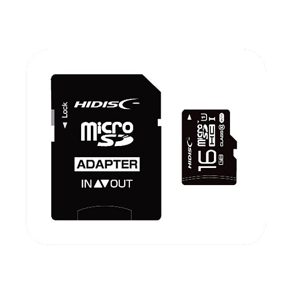 (まとめ) ハイディスク microSDHCカード16GB class10 UHS-I対応 SD変換アダプター付き HDMCSDH16GCL10UIJP3 1枚 【×10セット】 送料無料