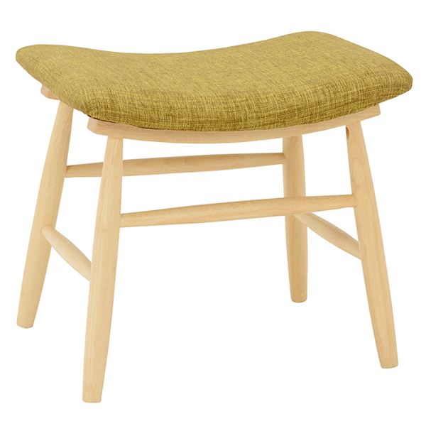 スツール イス バーチェア 椅子 カウンターチェア オットマン 足置き 幅47×奥行34×高さ42cm ナチュラル×グリーン 同色 2台セット 木製