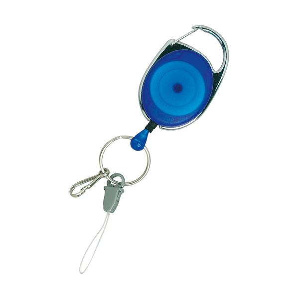 (まとめ) 明和産業 リールアクション ブルーRA80BL 1個 【×30セット】 青 フックで簡単取り付け 鍵やパスケースに便利なリールアクショ