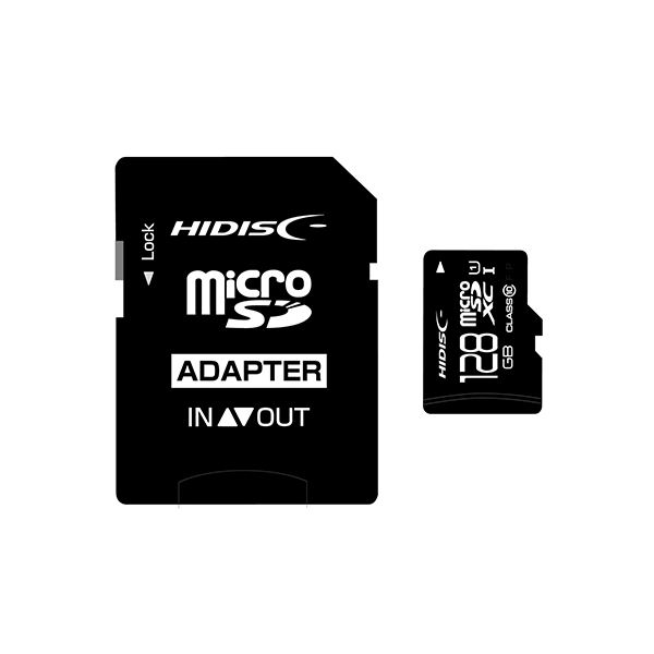 HIDISC microSDHCカード 128GB CLASS10 UHS-1対応 SD変換アダプタ付き HDMCSDX128GCL10UIJP3