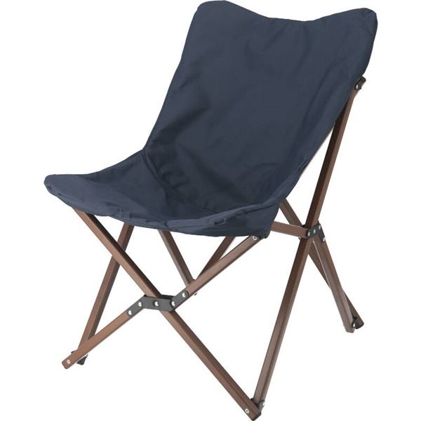 アウトドアチェア (イス 椅子) 約幅55×奥行70×高さ80cm ネイビー 折りたたみ式 アルミ ポリエステル リラックスチェア アウトドア キャ