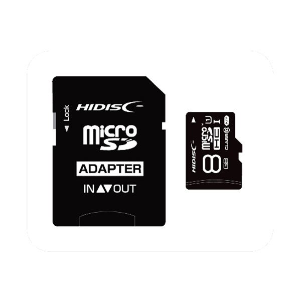 （まとめ）ハイディスク microSDHCカード8GB class10 UHS-I対応 SD変換アダプター付き HDMCSDH8GCL10UIJP3 1枚【×3セット】 送料無料