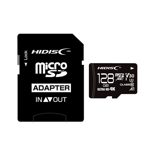 HIDISC 超高速microSDXCカード 128GB CLASS10 UHS-I Speed class3 A1対応 HDMCSDX128GCL10V30 送料無料