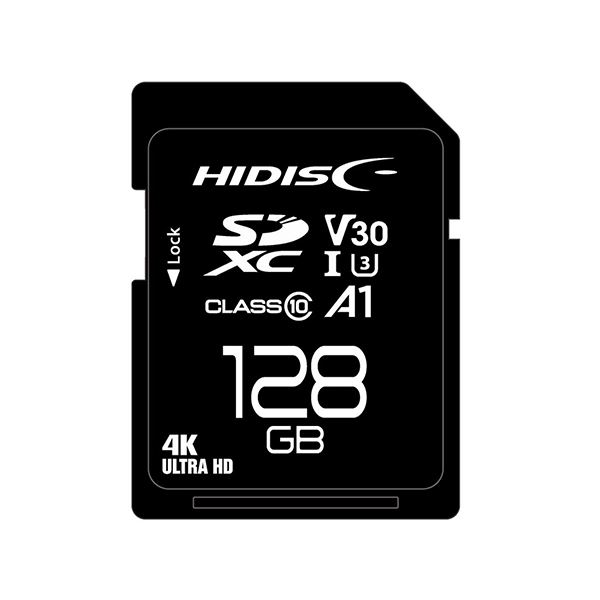 HIDISC 超高速SDXCカード 128GB CLASS10 UHS-I Speed class3 A1対応 HDSDX128GCL10V30 送料無料