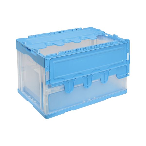 折畳みコンテナー 蓋付 50L 透明ブルー CF-S51NR BTM 青 透明な青い蓋付き50Lの折りたたみコンテナー、使いやすくて便利な収納アイテム