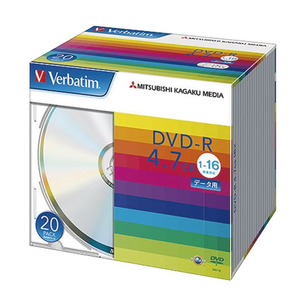 （まとめ）バーベイタム データ用DVD-R4.7GB 16倍速 ブランドシルバー 薄型ケース DHR47J20V1 1パック（20枚）【×5セット】 送料無料