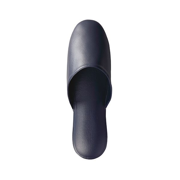 オーミケンシ レザー調スリッパ ダークブルー 1セット（10足） 青 施設での大量使用に最適 快適な足元を演出する ダークブルーのレザー調