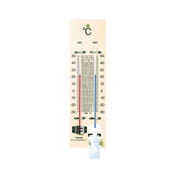 （まとめ） 佐藤計量器 乾湿計（フック箱）1518-00【×10セット】 湿度を測るなら、佐藤計量器の乾湿計が最適 フック箱付きで便利さ倍増