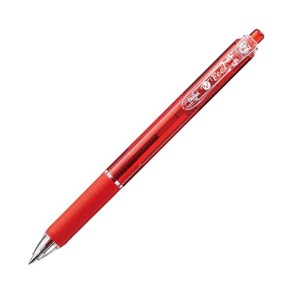 （まとめ） ぺんてる フィール0.7 赤 BXB117-B 10本【×10セット】 書き心地抜群 0.7mmの赤いペンが10本セットでお得 文房具の定番、ぺん