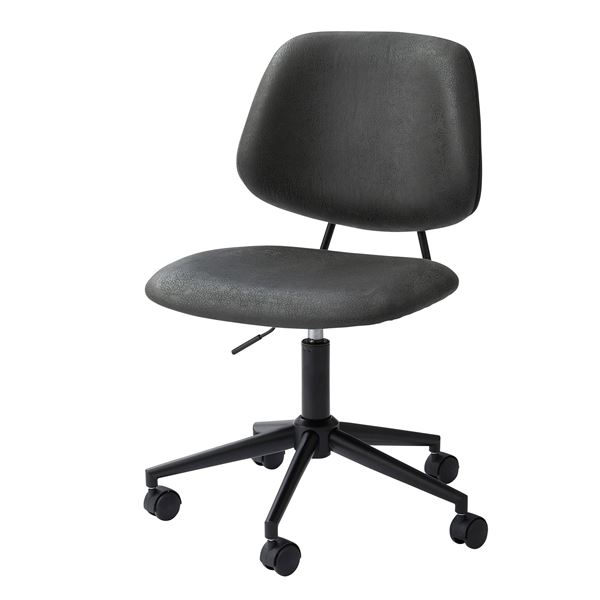 オフィス 事務用 チェア (イス 椅子) デスク (テーブル 机) チェア 約幅56cm ブラック 昇降式 回転式 金属 スチール キャスター 組立品